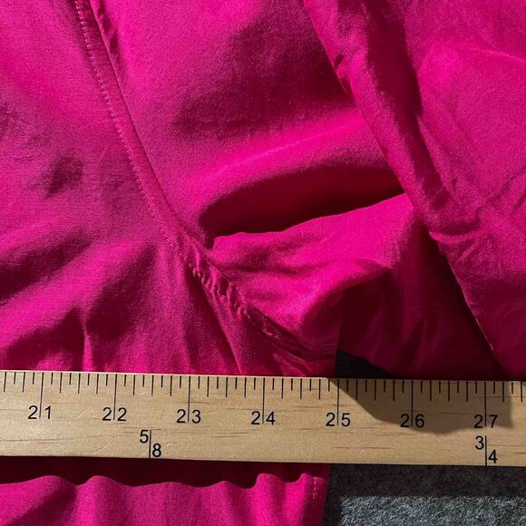 Women's Chico's Long Sleeve Pockets Button Front Shirt Pink Silk Blend Size 3/L - Picture 4 of 6